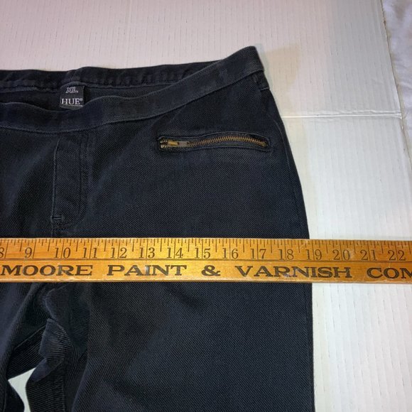 Hue Quilted Knee Black Zipper Pocket Jeggings Womens Size XL - Picture 6 of 11